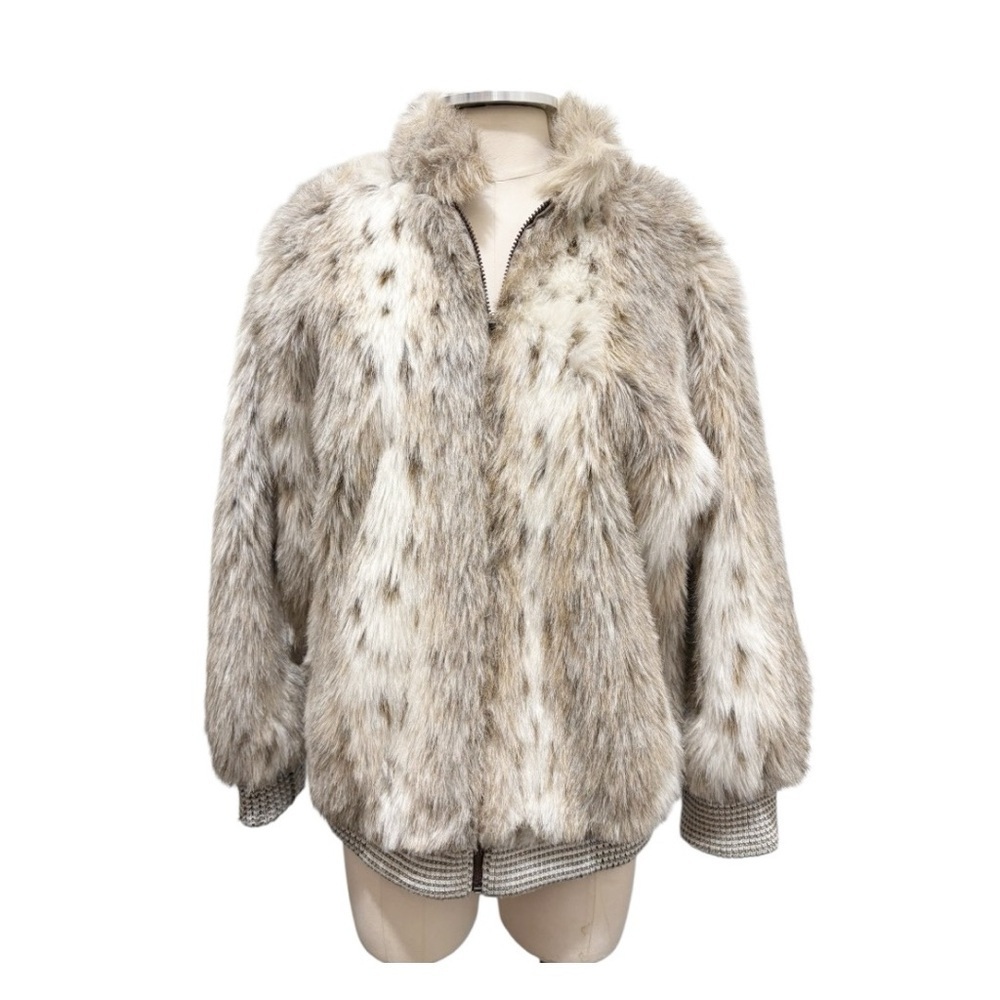 Vintage Jordache Faux Fur Jacket Size Large